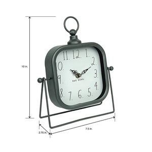 Brand New RAE DUNN Gray Rustic Desk Clock